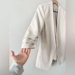 Rachel Zoe  Cinch Sleeve Open Drape Blazer in Cream Size S Photo 1