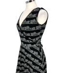 Effies Heart Cityscape Print Faux Wrap Dress Black White Size Small Photo 3
