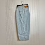 Princess Polly  Light Wash Denim Maxi Skirt Front Slit A31 Photo 6