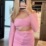 Naked Wardrobe Pink Long Sleeve Bodycon Dress Photo 0