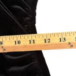 Velvet Gown Black Size Small V Neck Ruching Slit Long Sleeve Photo 4