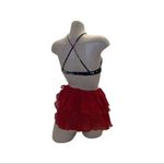 Zuliana Size Small Red Ruffle Side Tie Skirt. Made in USA. New With Tags Photo 2