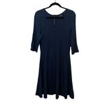 Nic + Zoe Sweater Dress Large Navy Blue A Line Knee Length Half Sleeve Ribbed Photo 3