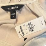 EXPRESS  Womens M Button V-neck Blouse Cream Ivory Business Casual Office Neutral Photo 4