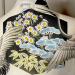 Vintage Citron Kimono Duster Dress
Crane Floral Print L Blue Size L Photo 6