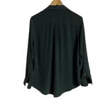Equipment  June Bug Green Classic Long Sleeve Silk Button Up Blouse Size XS Photo 7