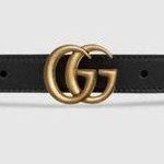 Gucci Authentic Leather Belt With Double G Buckle Photo 0