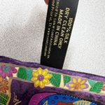 Laurel Burch Silk Scarf Purple Multi Floral Sheep Art Rectangle 11X53 Photo 5