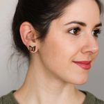 Monarch Butterfly Orange Yellow Wood Stud Custom Gift Birthday Earrings Photo 0