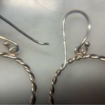 925 Sterling Silver Twisted Rope Circle Dangling Earrings Photo 2
