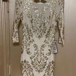 B Darlin NWT Gold Sequin & Ivory dress Photo 0