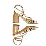 Sam Edelman suede leather daffodil strappy heeled sandal blush nude Sz 9.5 Photo 3