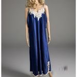 Jaclyn Smith Vintage  Studio Intimates Satin Nightgown 4X Blue Champagne Lace NWT Photo 4
