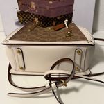 Coach  Brown Canvas White Leather Kiss lock dreamer 21 Shoulder Crossbody Bag Photo 5