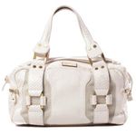 Jimmy Choo Python Suede/Leather Mahdi cream Double Top Handle Satchel Handbag Photo 0