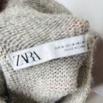 ZARA  Gray Rhinestone Trim High Neck Sweater Top Photo 3