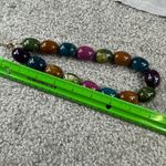 Multicolor Chunky Oval Bead Necklace Extender Chain Lobster Clasp Choker Adjusts Green Photo 10