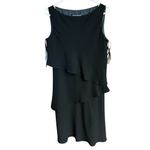 Jones New York Women's 12 Black Sleeveless Layered Knee Length Dress Photo 4
