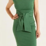 Boden Jessica Ponte Dress Tie Front Jersey Knit Cotton Blend Size 8P Petite Green Photo 0