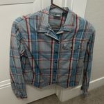 Liz Wear  plaid shirt with shoulder padding Photo 0