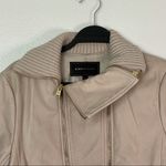 BCBGMAXAZRIA Leather Double Zipper Jacket Cream/Tan Size Large Photo 2