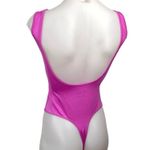 RE/DONE  x Danskin Pink Boat Neck Sleeveless Open Back Thong Bodysuit Top Size S Photo 1