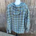 Venezia Jean Green Plaid Zip Up Flannel Size 26/28 Blue Photo 7