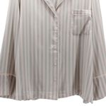 Victoria's Secret NEW  Light Pink and Green Striped Button Satin Pajama Shirt XL Photo 3