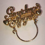 Gold Tone Vintage Heart Grandma's Angels Brooch Photo 0
