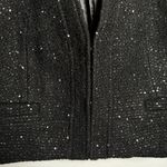 J.Crew  Collection Black Sequin Tweed Cropped Jacket Wool Blend Size 6 Luxury Photo 7