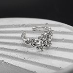 Tropical Plumeria Hawaiian Flowers Ring Silver Photo 1