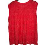 Democracy  Womens Tops Tank Floral Eyelet Boxy Fit Sleeveless Pullover Red Sz. XL Photo 9