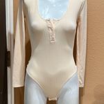 BCBGeneration  beige long sleeve bodysuit Photo 0