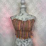 Anthropologie Pilcro Rainbow Smocked Crop Tube Top Size M Photo 10