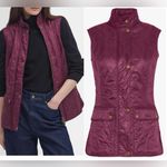 Barbour NEW Wray Fleece Lined Quilted Black Cherry Vest sz 2 Photo 2