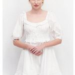 Kourt Girly Cotton Boho Coastal Breezy White Flowy Dress Medium Photo 0