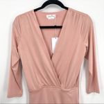 Lovers + Friends Happy Faux Wrap 3/4 Sleeves V-Neckline Ruched Mini Dress NEW Photo 3