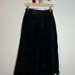Vintage black suede leather midi skirt Size 10 Photo 0