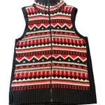 Ralph Lauren Lauren Active Vest Womens L Full Zip Lambswool Blend Fair Isle Photo 0