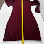 Red Cable Knit Sweater Dress Long Sleeve Turtleneck Pullover Size L Photo 10