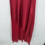 Massini  Red Satin Long Nightgown Dress Sheer Embroidered Floral Size 2X Plus Photo 8