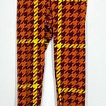 Aerie ‎ Real Me Xtra 7/8 Leggings Brown Yellow Neon Houndstooth Women's Medium Photo 0