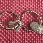 Real Solid 925 Silver Earrings Circle Hoop Jewelery For Women Heart Round Photo 0