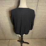 Loft  Womens Black Crop‎ Button V Neck Cardigan Sweater Size Medium Photo 2