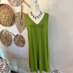 Ava & Viv Green Sleeveless Midi Dress Rayon Spandex Minimalist Resort Wear Sz XL Photo 3