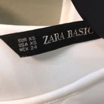 ZARA  Basic Women’s White Long Sleeve Blouse Sheer V Cut Photo 6