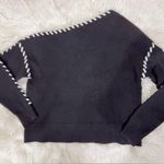 Mon Renn Dahlia Off Shoulder Jumper Black Cream Size Small NWT Chic Essentials Photo 1