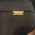 St. John  Bomber Jacket Full Zip Black Gold Zippers Moto Asymmetrical Size Large Photo 9