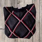 Vintage 90s Country Casuals Sweater Medium Black Gray Red Striped Wool b… Size undefined Photo 2