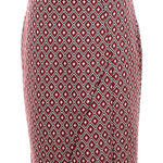 Anthropologie Red and White Diamond Pencil Skirt Photo 0